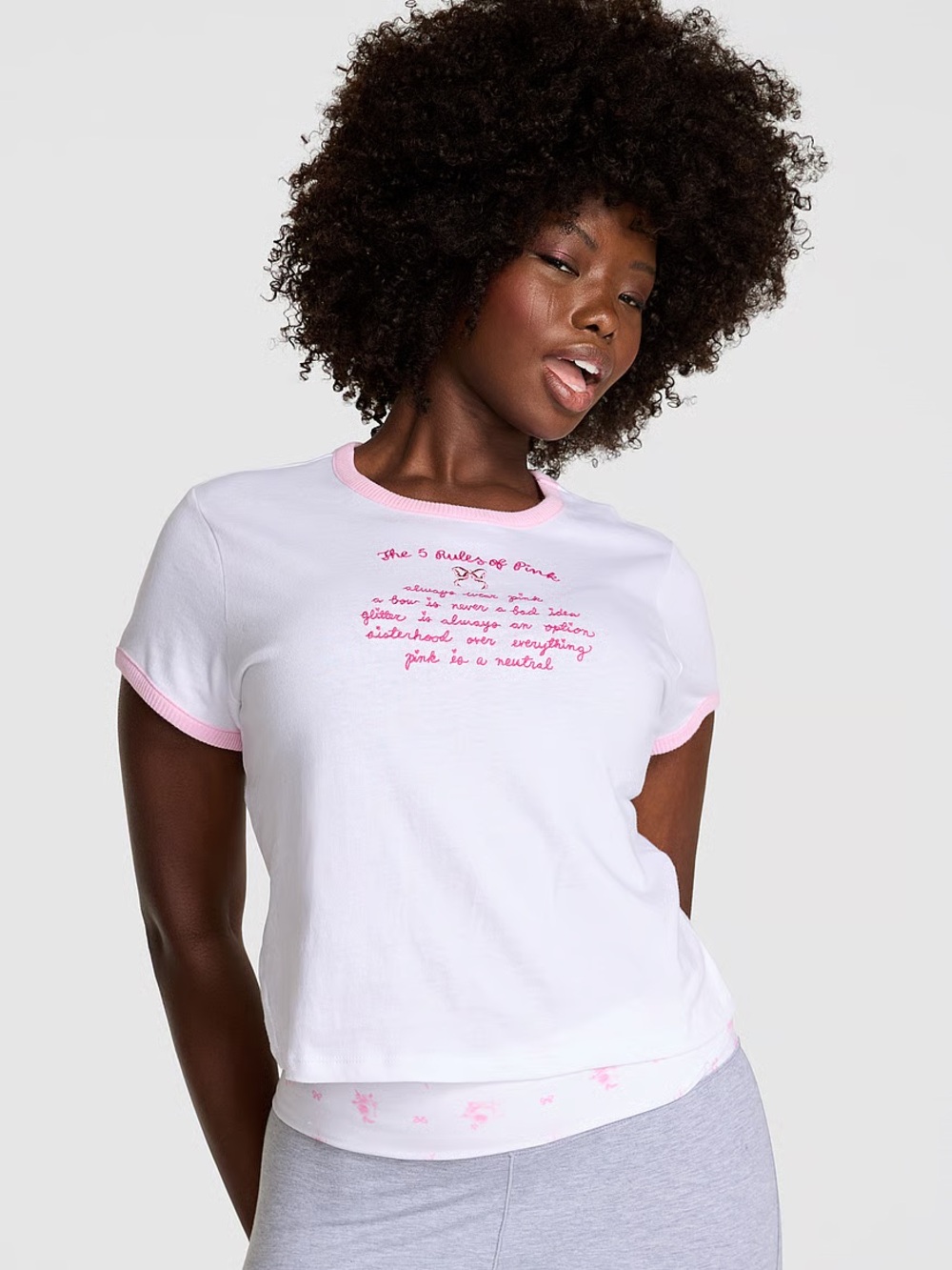 NWT L PINK X LOVESHACKFANCY RETRO COTTON TEE